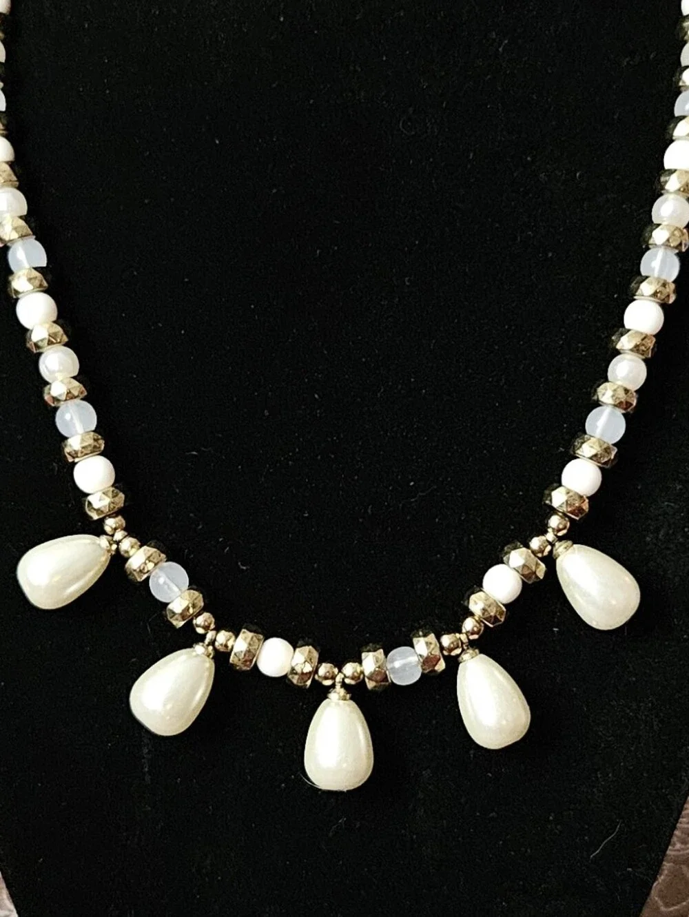 PLUNDER DESIGN Gold & Pearl Teardrop Necklace - NEW